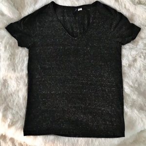 DIVIDED H&M Casual Comfy V-Neck Tee Black/Gray